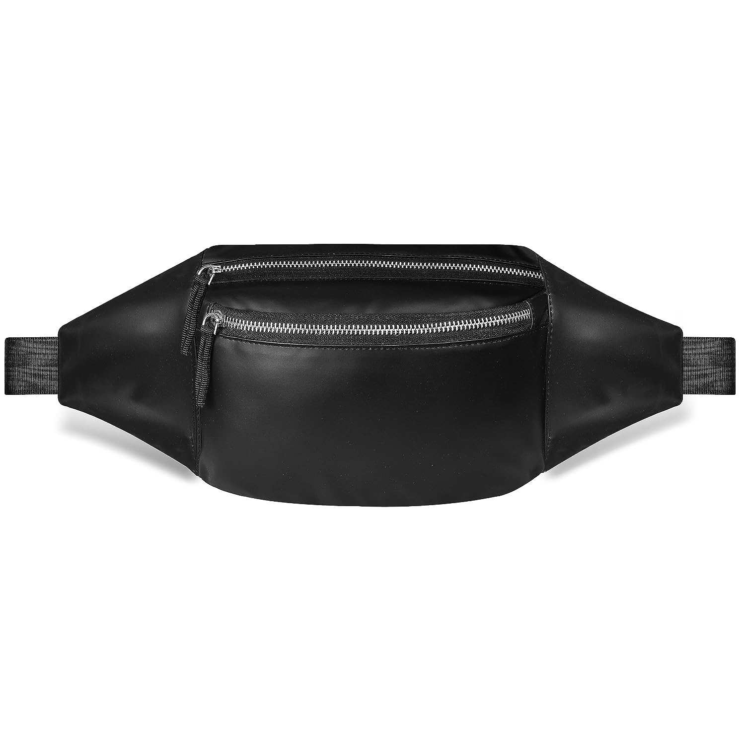 Dvau Metal Zip Leather Waist Bag